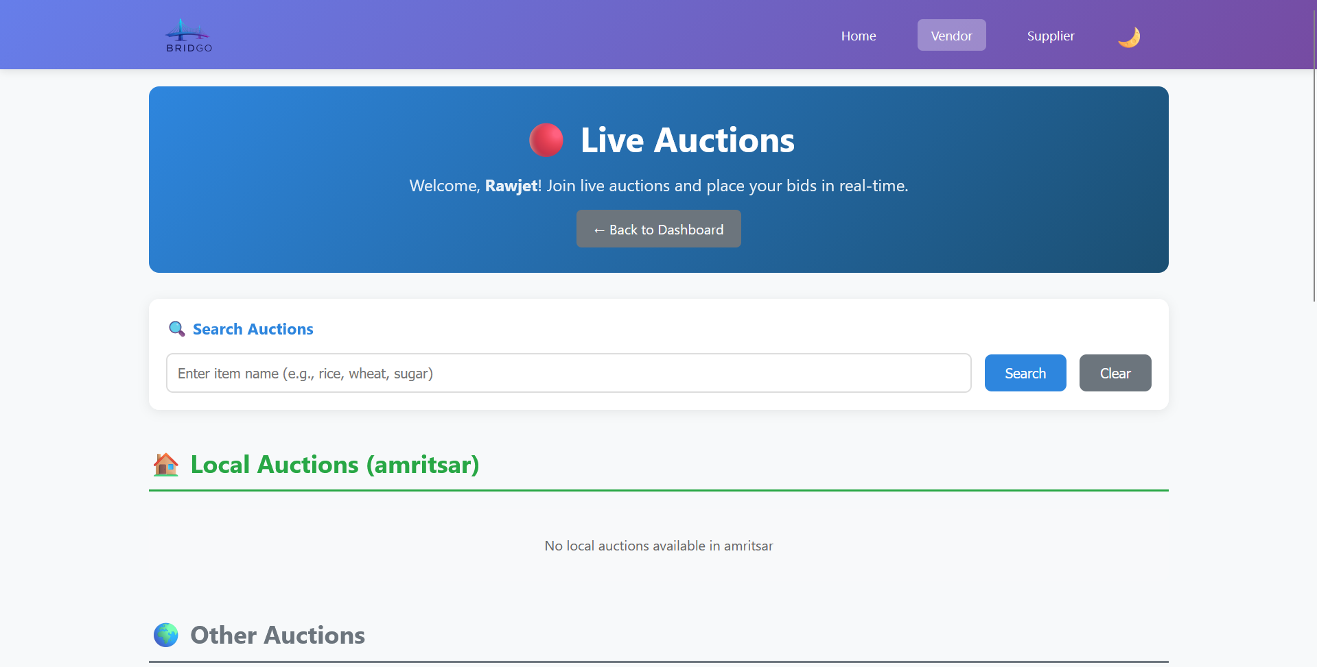 Supplier Auction Creation
