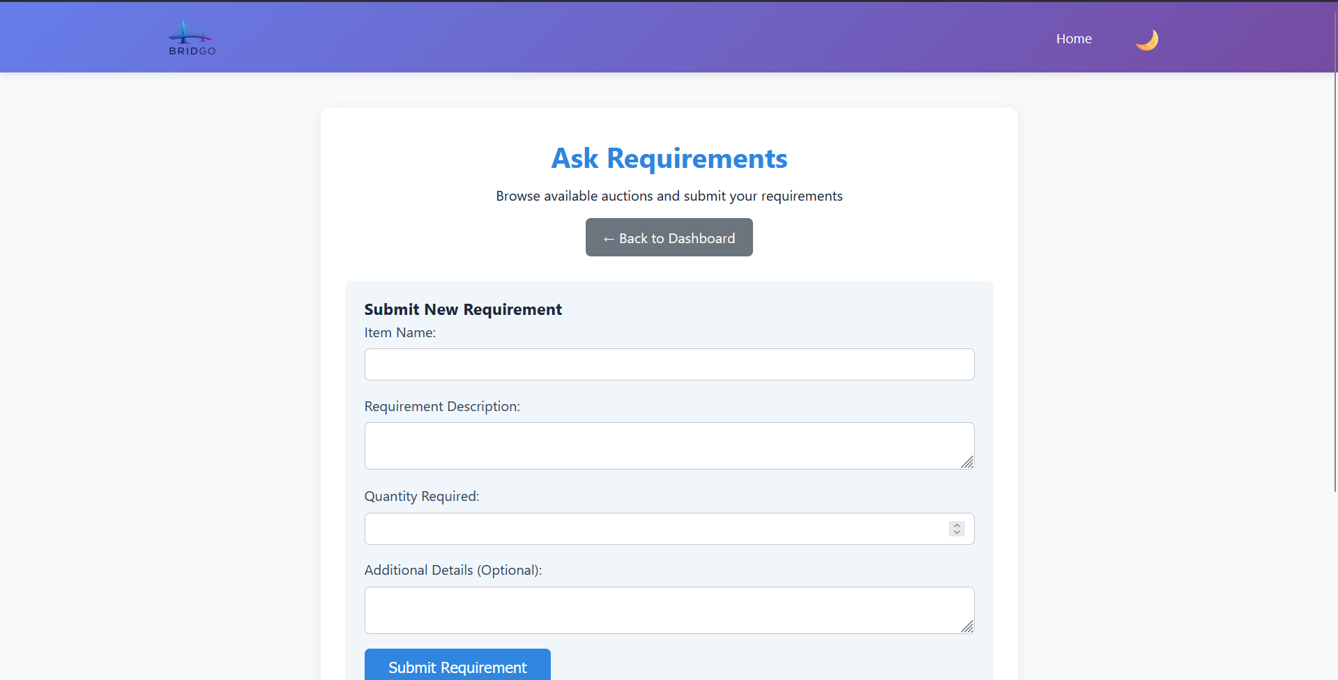 Requirement Submission