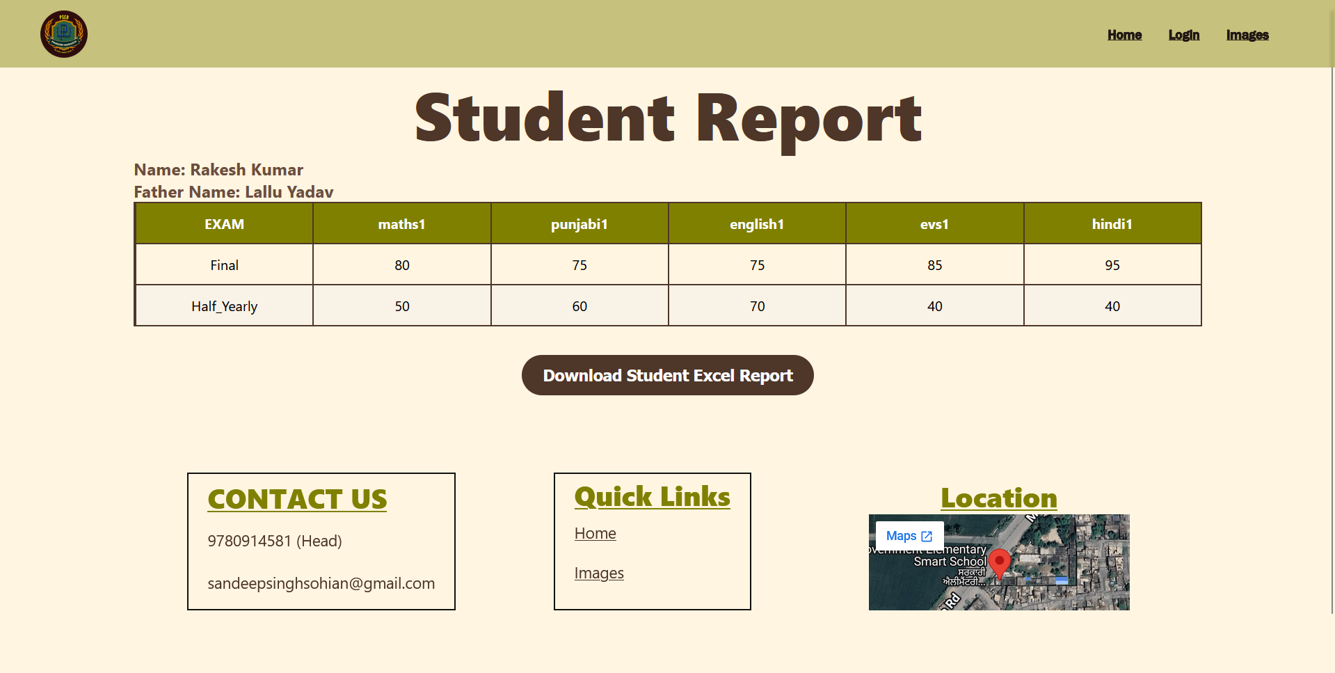 Student report